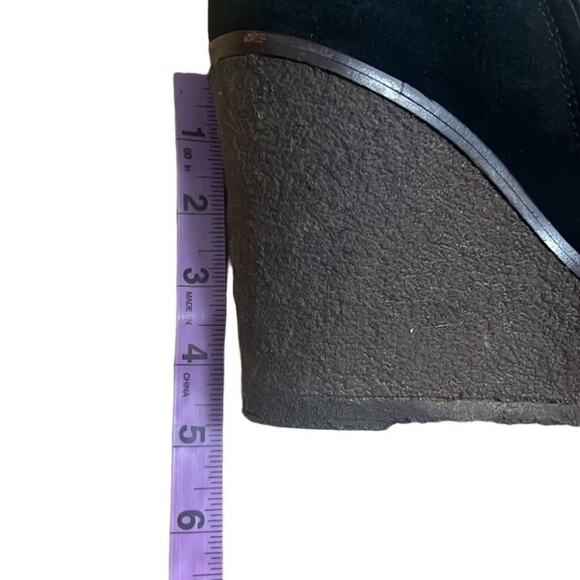 YSL YVES SAINT LAURENT SUEDE SHEARING ANKLE ASPEN WEDGE BOOTS SIZE 39 - Picture 6 of 12